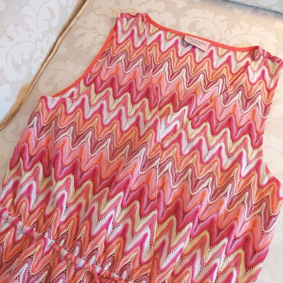 NEW! Calypso St. Barth Women's Emelia Dress Zig-Zag Pink Orange Sz S $295 - Picture 5 of 15